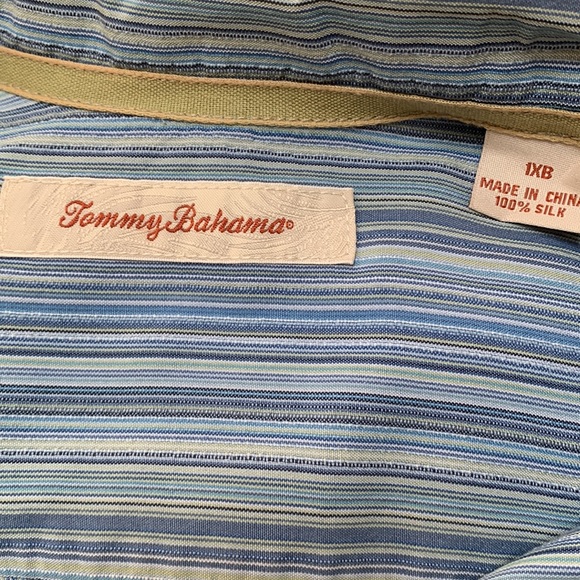 Tommy Bahama Silk Blue Striped Luxury Evening Shirt - Picture 8 of 8